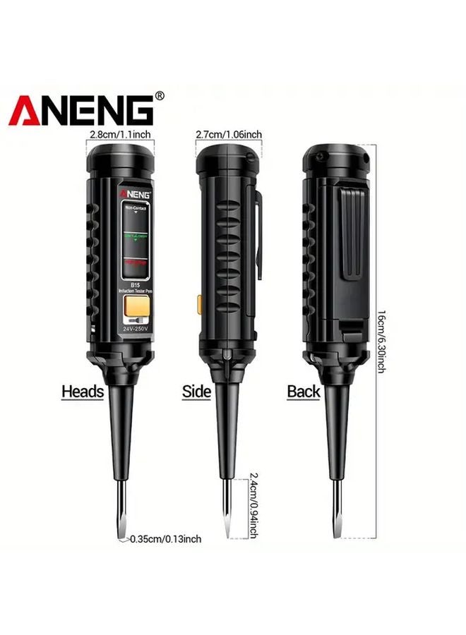 ANENG B15 أسود مفك براغي ذكي مسطح الرأس مع قلم اختبار تحريضي وكشف الخط - Image 4