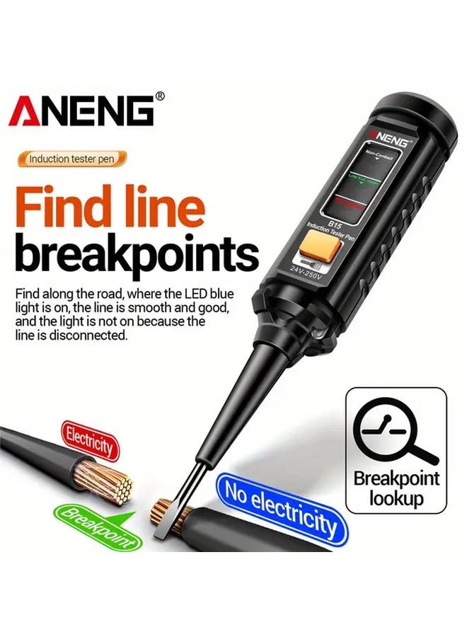 ANENG B15 أسود مفك براغي ذكي مسطح الرأس مع قلم اختبار تحريضي وكشف الخط - Image 5