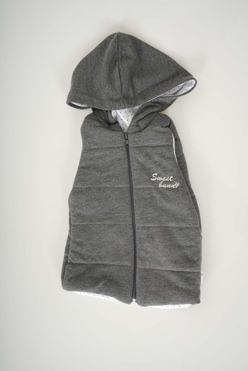 Miniko Kids Baby Boy Zippered Cotton Hooded Vest - Image 1