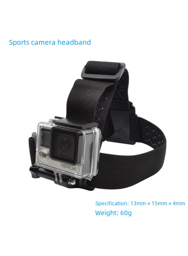 Generic GOPRO Headset Mobile Phone Fixing Bracket 360 Non-slip Three Rubber Head With Sports Camera Trembles Live Broadcast Accessories-Color:Headband  - Image 2