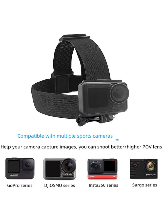 Generic GOPRO Headset Mobile Phone Fixing Bracket 360 Non-slip Three Rubber Head With Sports Camera Trembles Live Broadcast Accessories-Color:Headband  - Image 5