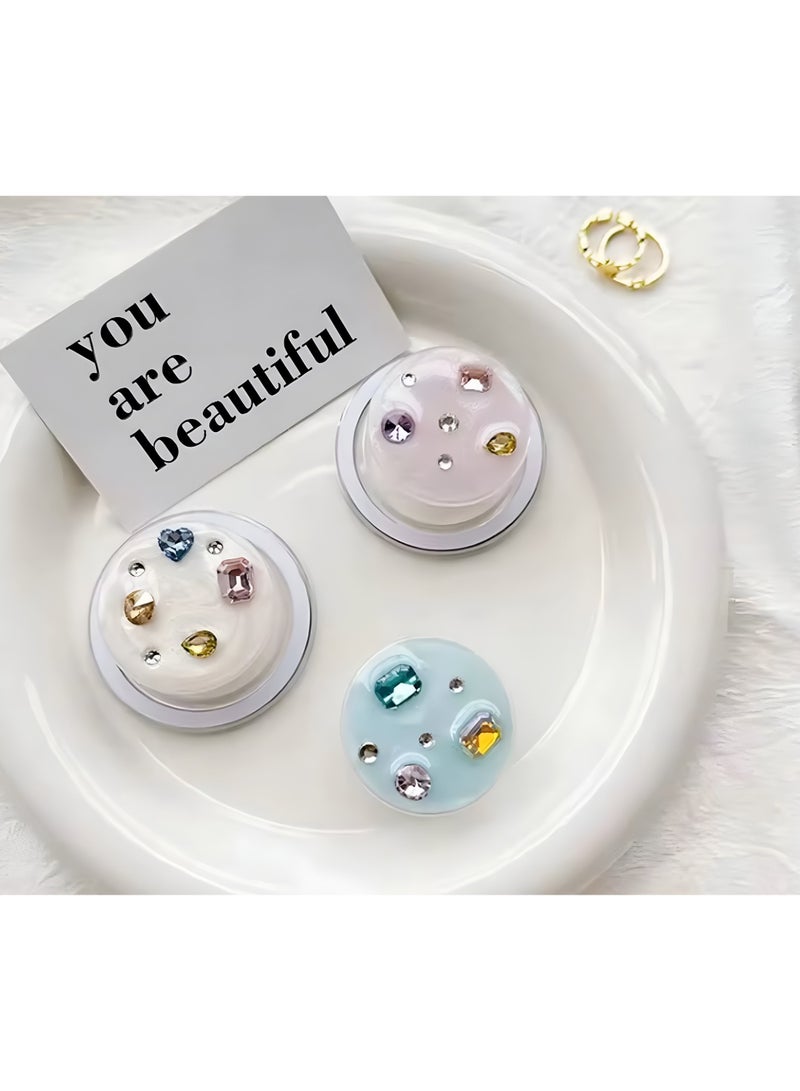 Eminence Voyager Rhinestone Jeweled Phone Grip and Stand | Jeweled Phone Grip Magsafe, Wireless Charging Compatible, with Adapter Ring - Cream  - Image 2