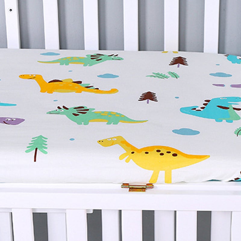 2pcs Dinosaur Pattern Crib Fitted Sheet Crib Sheet Comfortable Crib Cover - Image 3