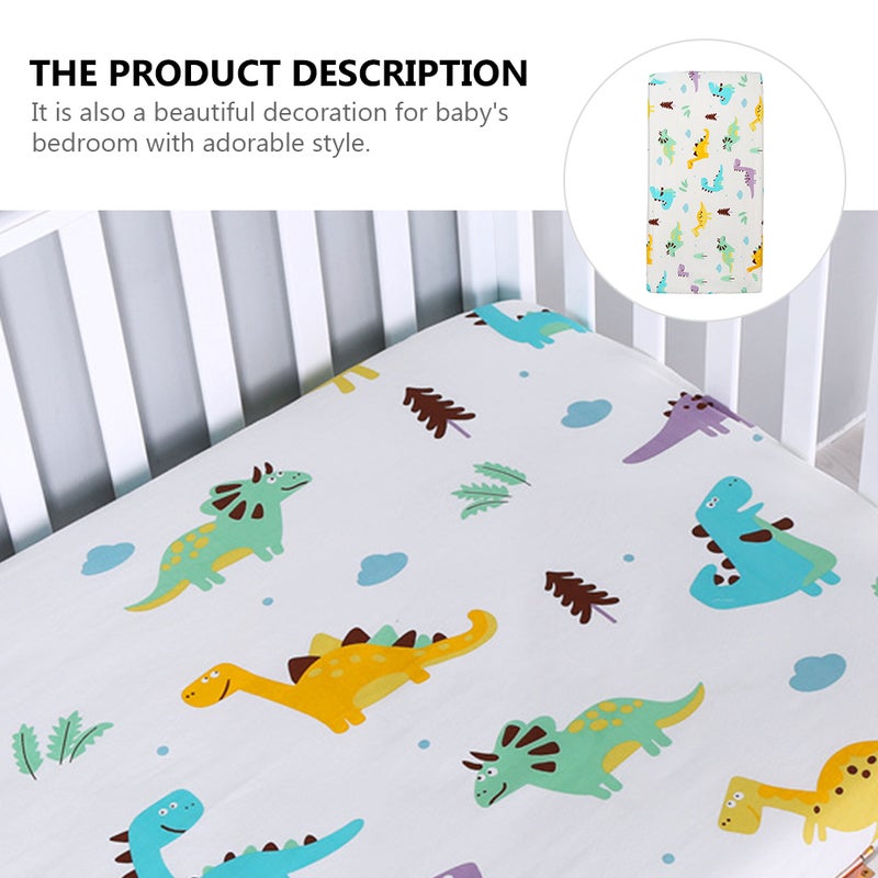 2pcs Dinosaur Pattern Crib Fitted Sheet Crib Sheet Comfortable Crib Cover - Image 5
