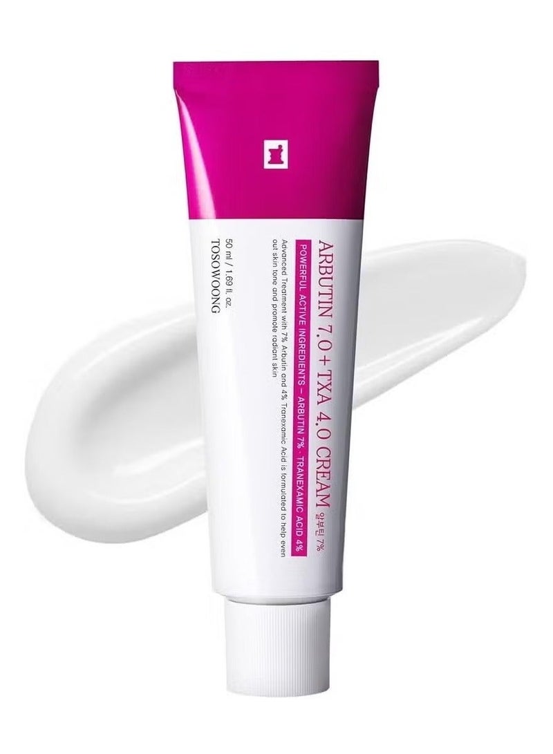 Tosowoong Arbutin 7% + Tranexamic Acid 4% Cream, 70,000ppm Arbutin, 40,000ppm TXA, Niacinamide, Glutathione, Dark Spots, Freckle, Blemishes, Pigmetation, Korean Skin Care, 50ml, 1.69 fl.oz. - Image 2