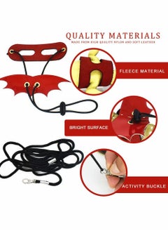 SYOSI Leash for small animals, Adjustable Bearded Dragon Leash and Harnesses with Cool Bat Wings, Soft Leather Lizard Leash for Bearded Dragon, Amphibians, Reptile (S 3Pcs)  - Image 2