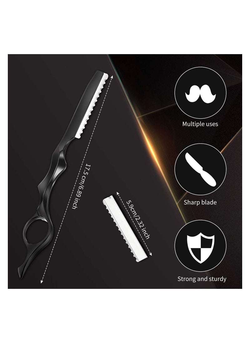 SYOSI 11 Pieces Hair Styling Razor Hair Thinning Comb Hair Texturizing Cutting Razor Comb with Replacement Stainless Steel Razors for Salon Home Use  - Image 2