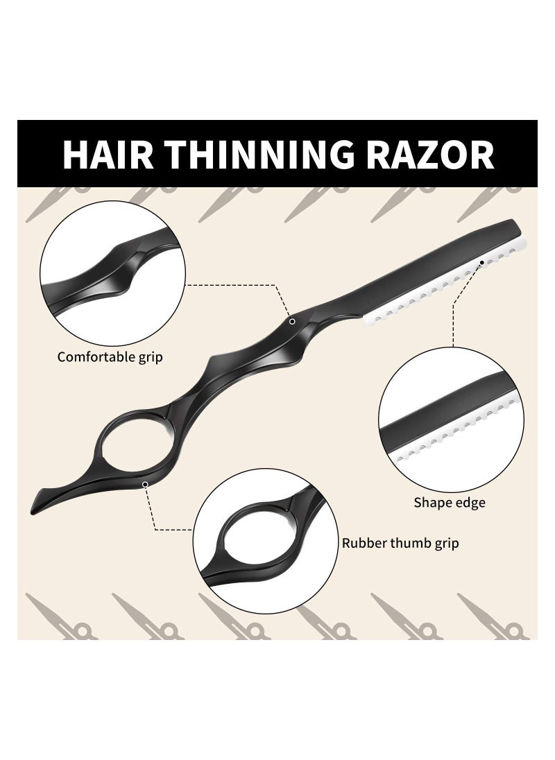 SYOSI 11 Pieces Hair Styling Razor Hair Thinning Comb Hair Texturizing Cutting Razor Comb with Replacement Stainless Steel Razors for Salon Home Use  - Image 3
