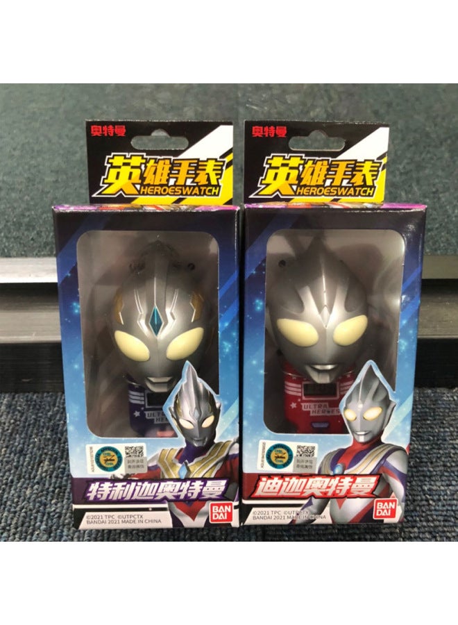 BANDAI BANDAI BANDAI Kate Liga DiGa Ultraman Hero Watch Timer Accessories Children Student Toys-Color:Diga Ultraman 22716