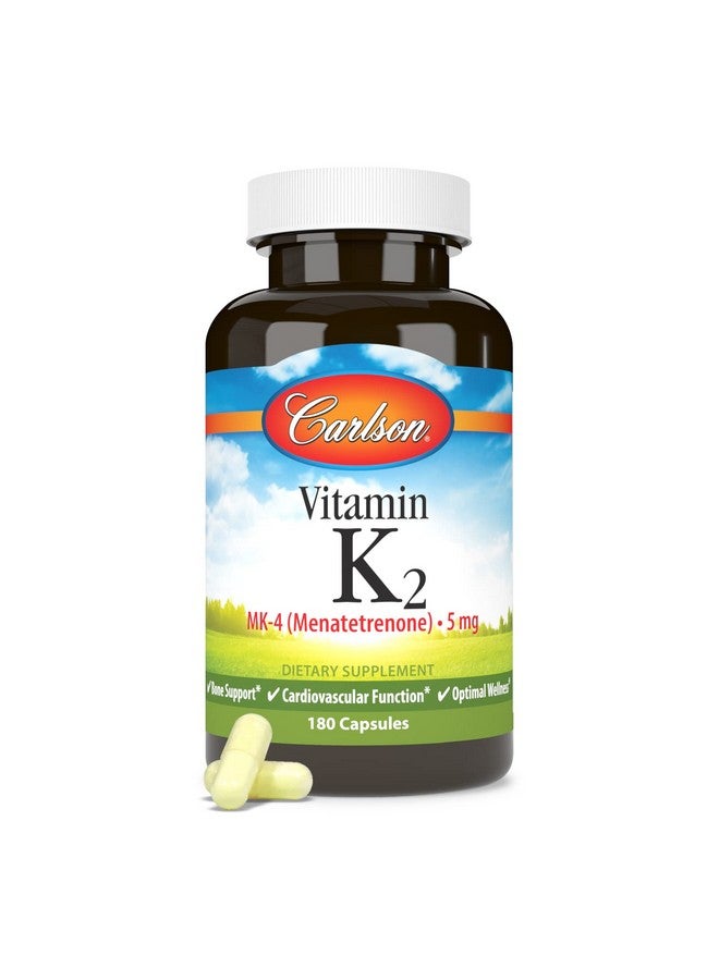 Carlson - Vitamin K2 MK-4 (Menatetrenone), 5 mg, Vitamin K Supplement, Bone Support, K2 Vitamin, Soy-Free, Vitamin K-2, 180 Capsules - Image 5