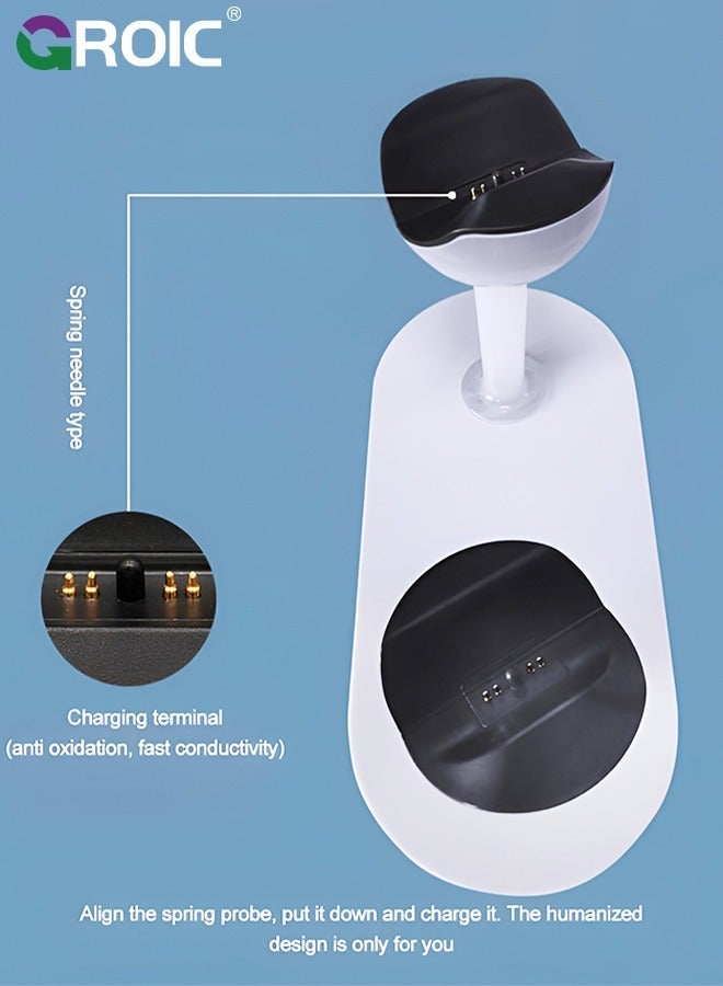 GROIC White PS5 Multifunctional Controller Charging Station with LED, Cooling Base, Dual Charger Docking for Headset Holder  - Image 3