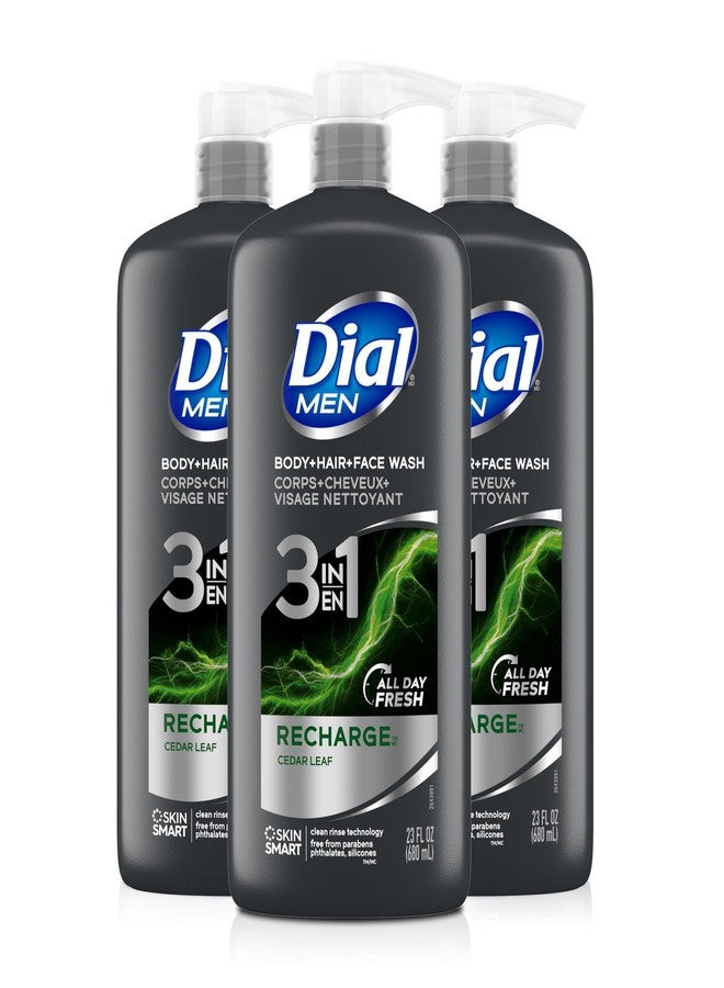 Dial Men 3in1 Body, Hair and Face Wash, Recharge, 69 fl oz (3-23 fl oz Bottles) - Image 1