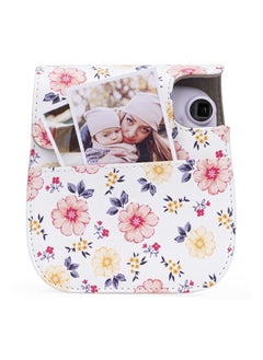 SYOSI Protective & Portable Case Compatible with fujifilm instax Mini 11/ 9/ 8/ 8+ Instant Film Camera with Accessory Pocket and Adjustable Strap (Flowers White)  - Image 2