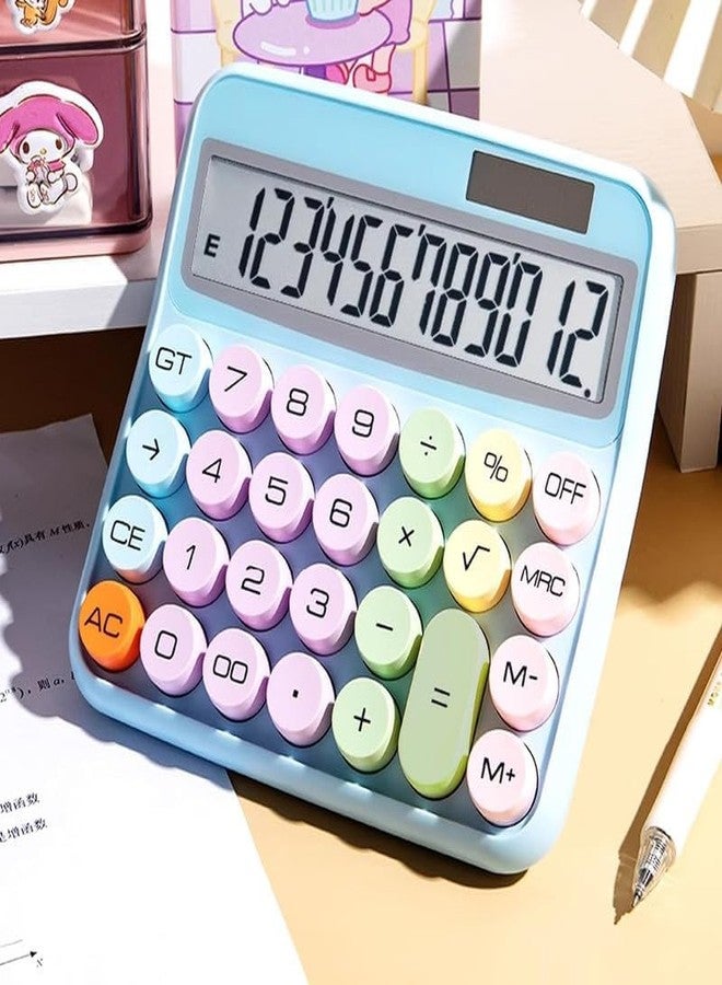 JMC Calculator 12 Digit Extra Large 5-Inch LCD Display, Big Buttons Easy to Press Use as Office Calculators Desktop, 15°Tilt Screen for Kids Calculator-Multicolor - Image 3