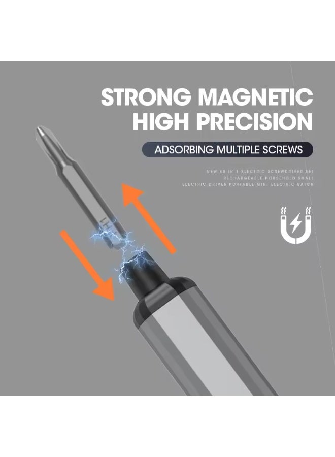 iLevar مفك براغي كهربائي دقيق، مجموعة أدوات إصلاح محمولة قابلة لإعادة الشحن 68 في 1، شحن سريع، 5 إعدادات لعزم الدوران، 4 مصابيح LED، مناسبة للكاميرات وأجهزة الكمبيوتر المحمولة والساعات - Image 2