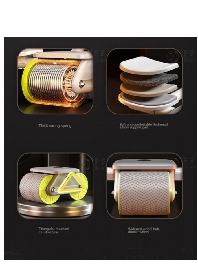 Y&D Abdominal Fitness Wheel Automatic Rebound Elbow Support Men's Roll Sports Double Thin Belly Women's Flat - Image 2