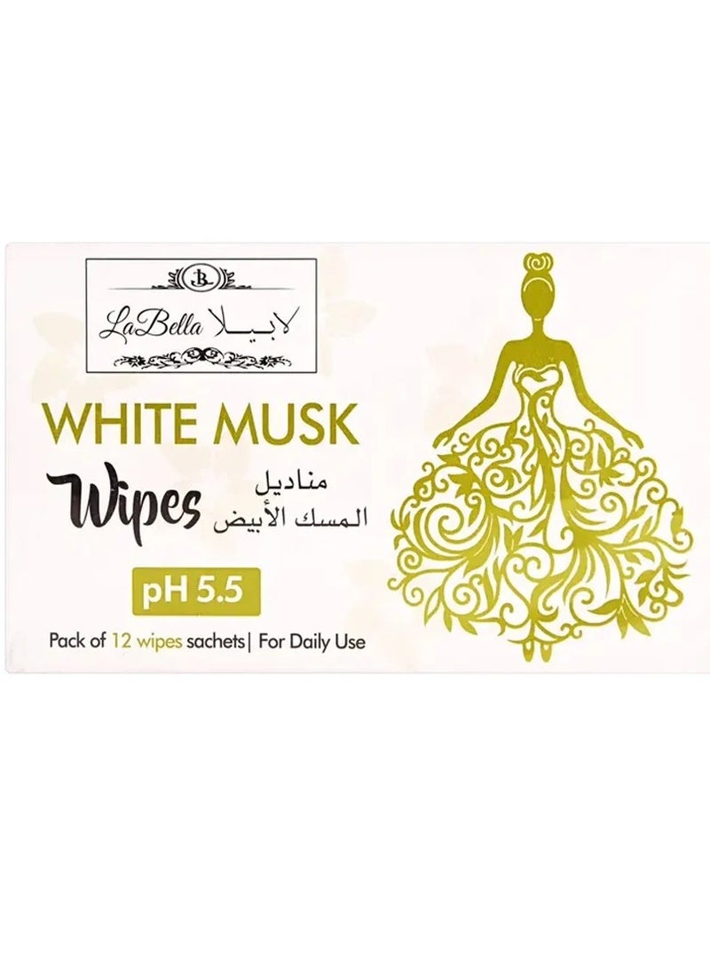 لا بيلا مناديل نسائية بالمسك الأبيض 12 حبة – نظافة وانتعاش في أي وقت - Image 2
