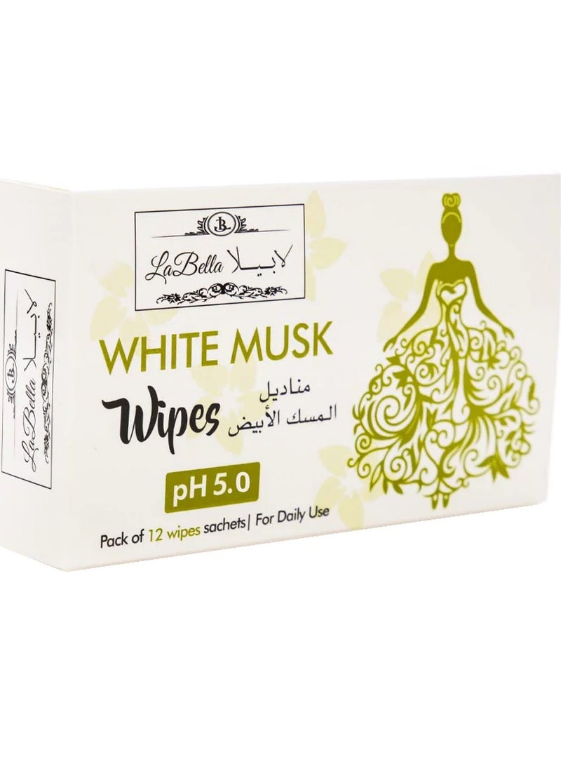 لا بيلا مناديل نسائية بالمسك الأبيض 12 حبة – نظافة وانتعاش في أي وقت - Image 3