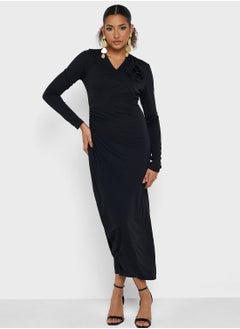 Montania Floral Applique Wrap Dress  - Image 4
