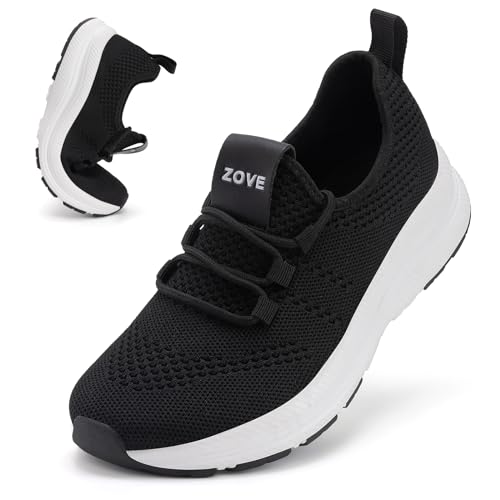 ZOVE Wide Toe Box Shoes Women Extra Wide Width Sneakers Ultra Light Road Running Shoes Non-Slip Tennis Sneakers Breathable Walking Athletic 8803 Black 38 - Image 1