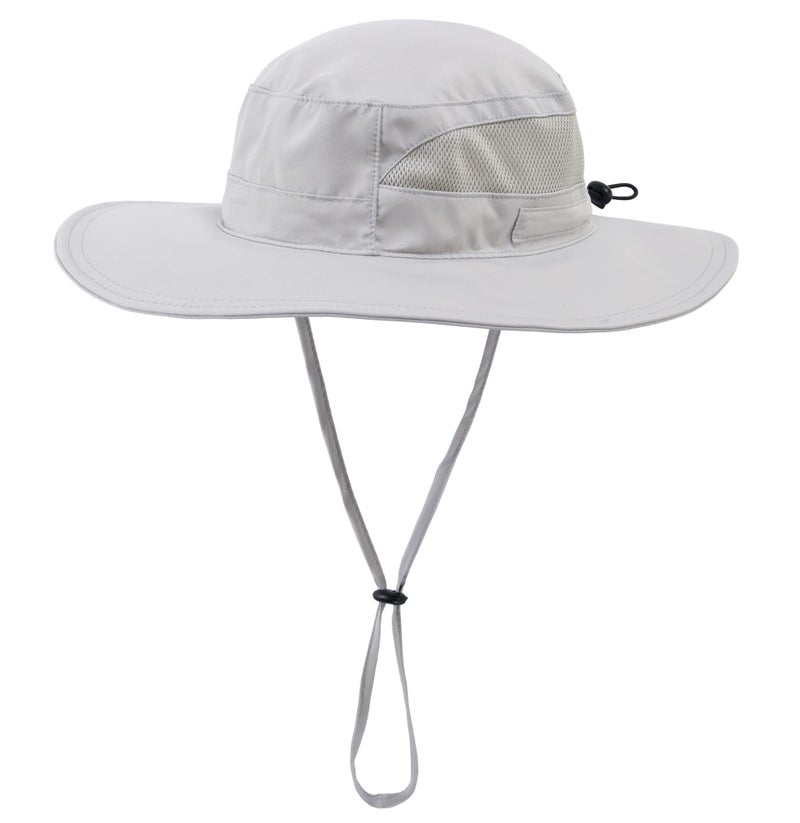 Connectyle Men's Outdoor Mesh Boonie Sun Hat Wide Brim UV Protection Fishing Hat (Grey) - Image 1