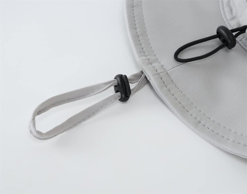 Connectyle Men's Outdoor Mesh Boonie Sun Hat Wide Brim UV Protection Fishing Hat (Grey) - Image 5