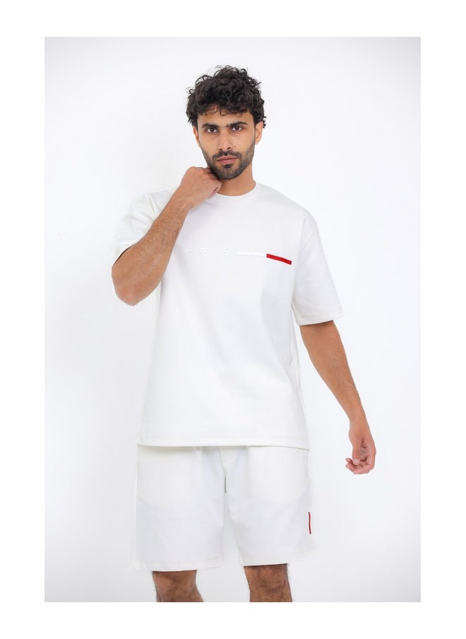وايت رابيت بيجامة رجالية قطنية مطبوعة باللون الأبيض  - Image 3