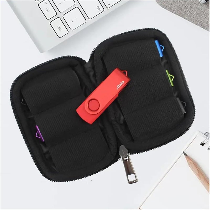 4 Pcs Mini USB Flash Drive Organizer Bag with Fixed Holder Portable Storage Pouch for Memory Sticks,SD Cards Electronic Accessories(6 Slots) - Image 3
