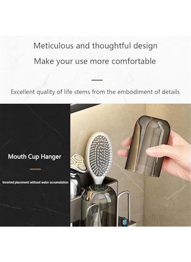 FYLX Toothbrush HolderBathroom StorageRack Wall Multifunctional Mount Punch Free Storage  - Image 3