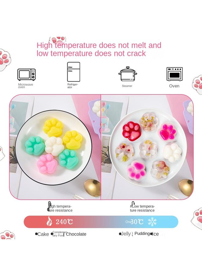 Bluejw Strict Selection Of Food Grade Silicone Baby Cake Mold Cartoon Cat's Claw Footprints Baby Steamed Cake Complementary Food Mold - Image 5