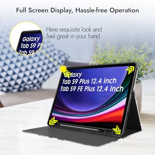 Robustrion Cover Case for Samsung Galaxy Tab S9 FE Plus 12.4 inch/Tab S9 Plus inch, Folio Cover Case with [Pencil Holder] [Auto Sleep Wake] for Samsung Tab S9+ / S9 FE+ Tablet - Eiffel - Image 5