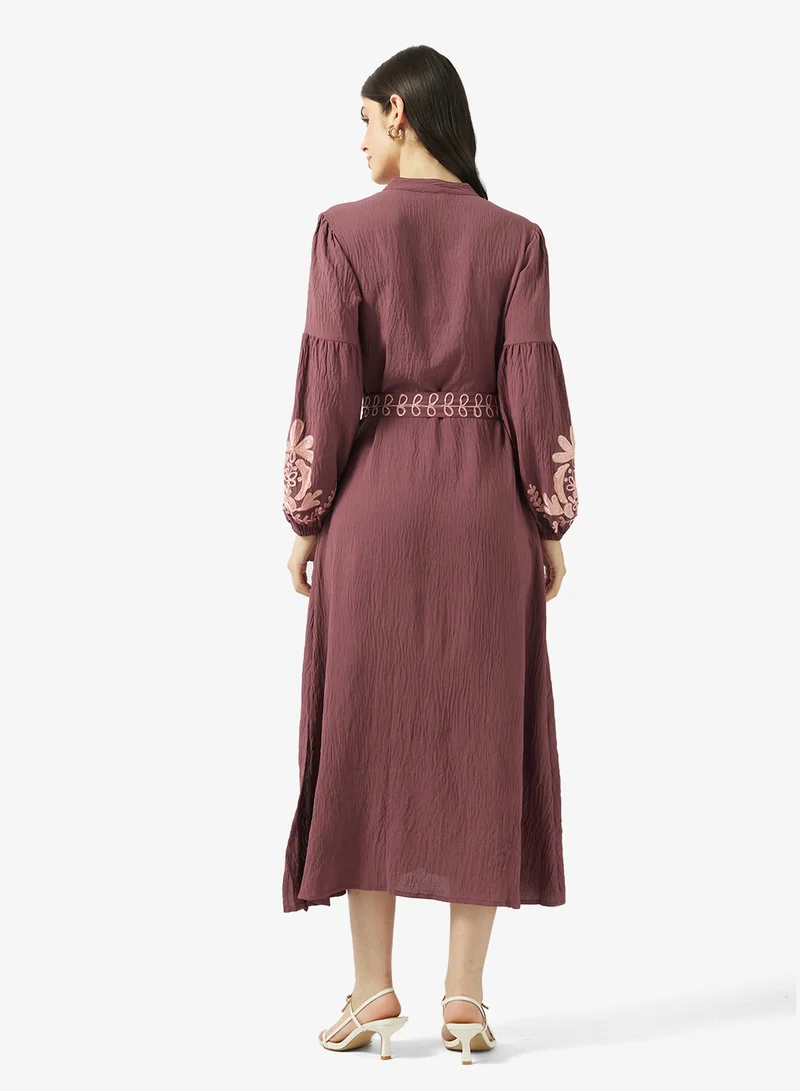 Ripples Ladies Long Dress With Embroidery