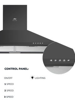 MILLEN 60cm Black Chimney Range Hood  - Image 5