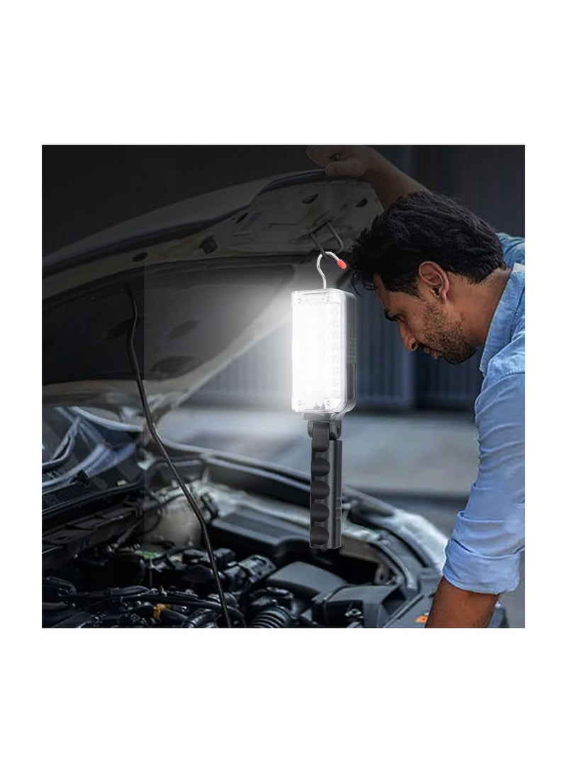 ضوء عمل LED، حزمة واحدة من مصباح يدوي محمول، ضوء عمل يدوي مغناطيسي بقدرة 700 لومن، ضوء قابل للشحن، ضوء تفتيش السيارات في الهواء الطلق مع خطاف، زاوية ضبط 180 درجة، للإصلاحات الطارئة للسيارات والآلات. - Image 2