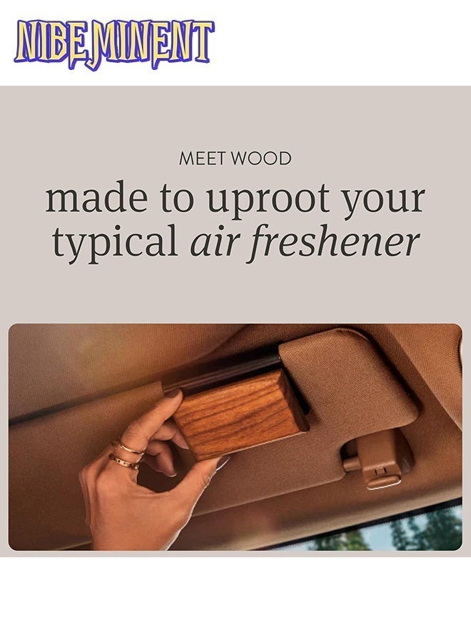 NIBEMINENT Car Air Freshener - The Original Wood Air Freshener - Car Odor Eliminator - Long Lasting Scent - Auto Accessories - Metal Clip - Essential Oils - Clean Ingredients - Teak Scent Starter Kit - Image 2
