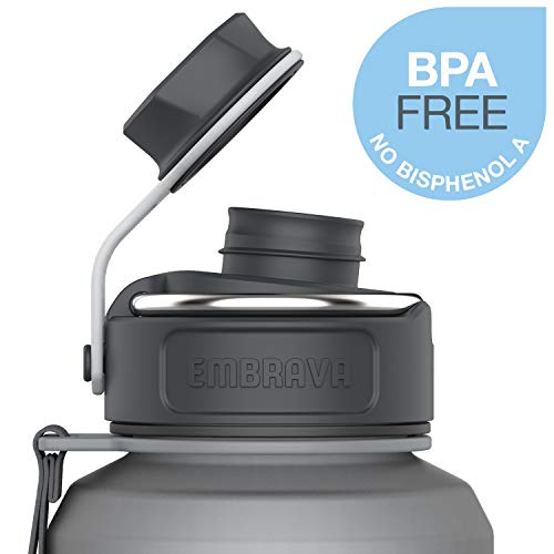 Embrava 40oz Water Bottle - Large with Travel Carry Ring - Wide Leak Proof Drink Spout - Heavy-Duty, BPA & BPS Free Tritan Plastic - Best for Sports, Hiking, Gym, Men & Women - Image 3