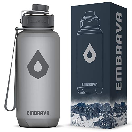 Embrava 40oz Water Bottle - Large with Travel Carry Ring - Wide Leak Proof Drink Spout - Heavy-Duty, BPA & BPS Free Tritan Plastic - Best for Sports, Hiking, Gym, Men & Women - Image 1
