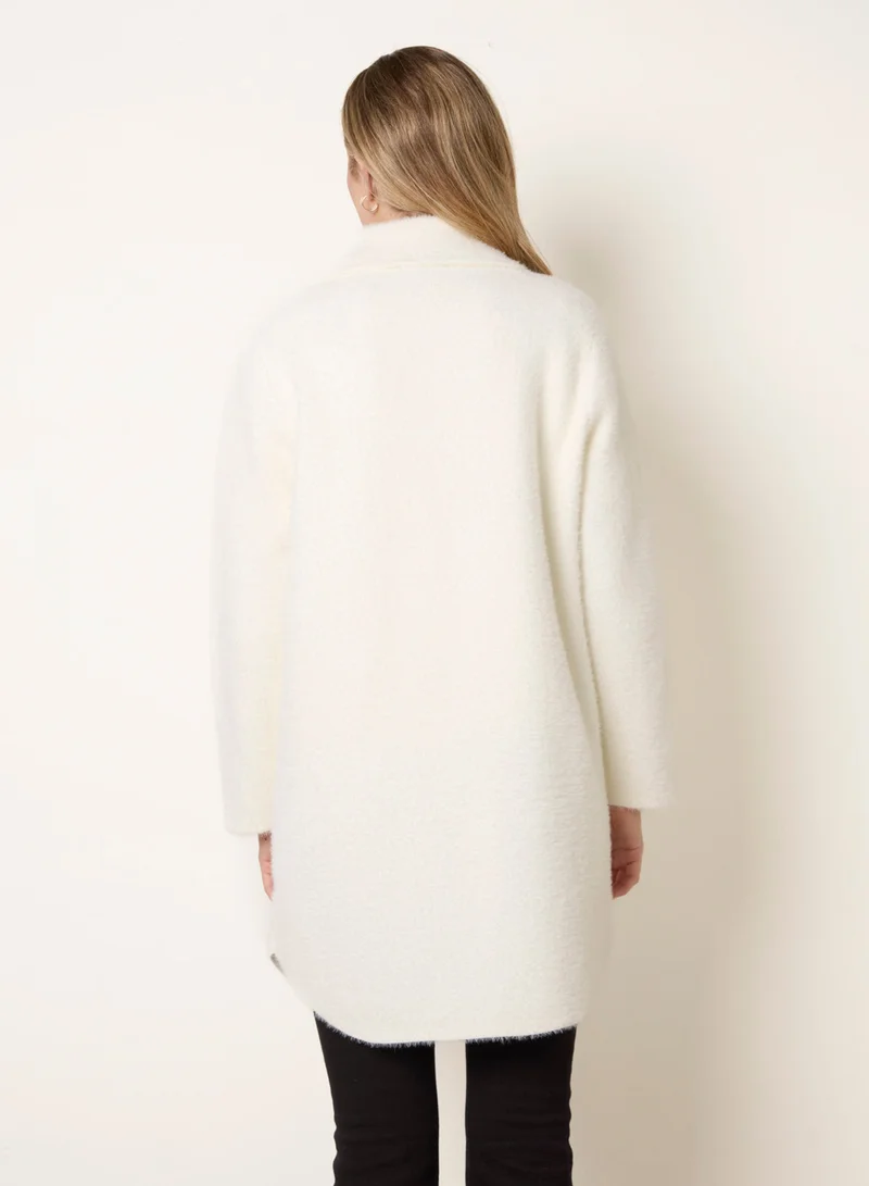بلو فانيلا Overcoat With Classic Collar