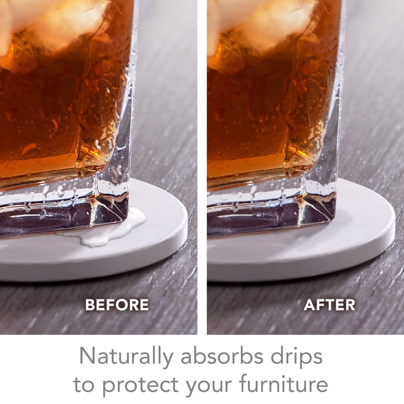 Thirstystone طقم 4 قطع من حوامل الأكواب الدائرية من ثيرستايون مصنوعة من الحجر الممتص في الولايات المتحدة الأمريكية - Image 3