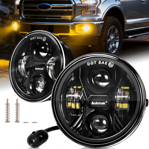 Aukmak Upgraded Amber LED Fog Lights Assembly Compatible with Ford F150 2006 2007 2008 2009 2010 2011 2012 2013 2014 Accessories for F150 2006-2014 - Image 1