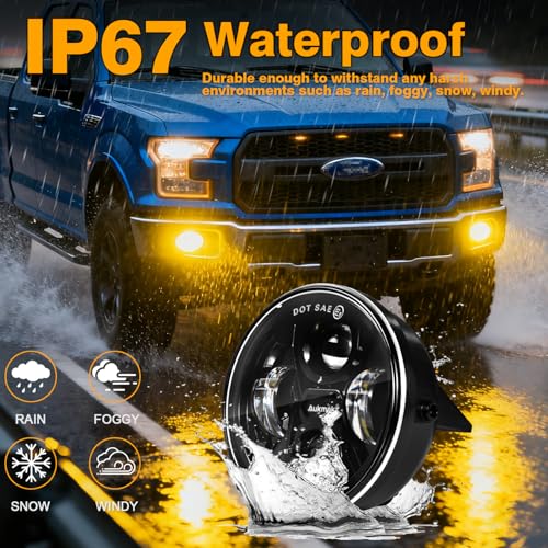 Aukmak Upgraded Amber LED Fog Lights Assembly Compatible with Ford F150 2006 2007 2008 2009 2010 2011 2012 2013 2014 Accessories for F150 2006-2014 - Image 5