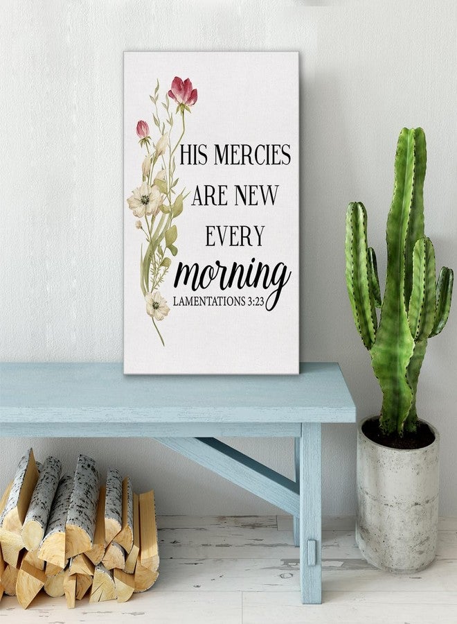 Zauly Inspirational Bible Verse Wall Art Canvas Painting Print Framed Christian His Mercies Are New Every Morning Lamentations 3:23 Scriptures Canvas Poster Sign for Home Office Decor (12x15 Inch) - Image 5