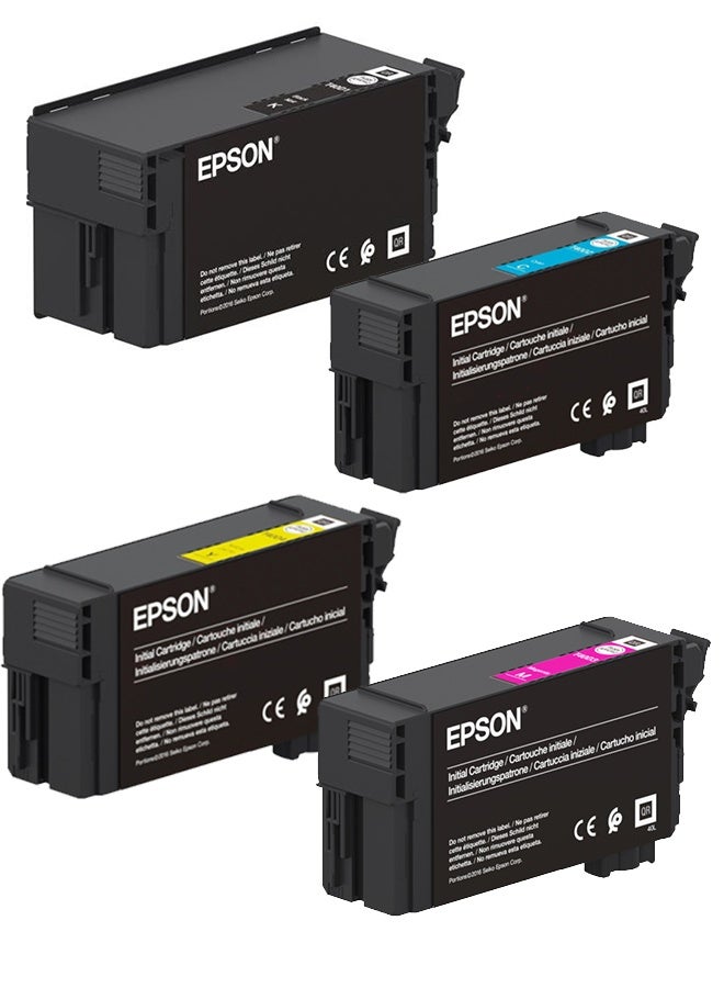 Epson XL Pack Original Ink Cartridges Multipack T40 T40D1 Black XL 80 ml + T40D2, T40D3, T40D4 XD2 Cyan, Magenta, Yellow XL 50 ml for SureColor SC-T2100 SC-T3100 SC-T5100 Black,Cyan,Magenta,Yellow - Image 2