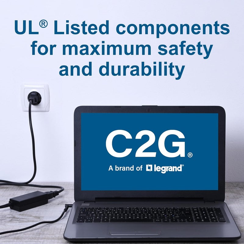 C2G 3FT Replacement AC Power Cord - Power Cable for Electronics, TV, Computer, Printer, Radio, Monitor, Samsung, Dell, Vizio, LG, Asus, Laptop and More (03129) (2 Pack) - Image 5