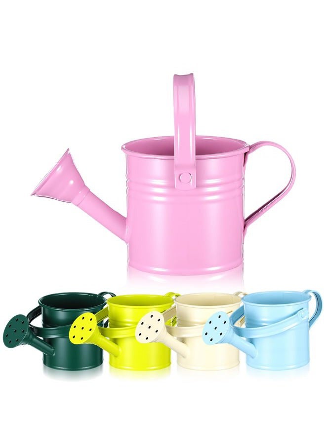 DOITOOL Metal Watering Cans, 5Pcs Kids Gardening Water Pots, Iron Watering Can Garden Watering Bucket for Gardening Plants Flower (Mixed Style) - Image 1