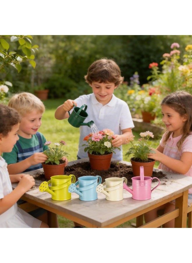 DOITOOL Metal Watering Cans, 5Pcs Kids Gardening Water Pots, Iron Watering Can Garden Watering Bucket for Gardening Plants Flower (Mixed Style) - Image 2