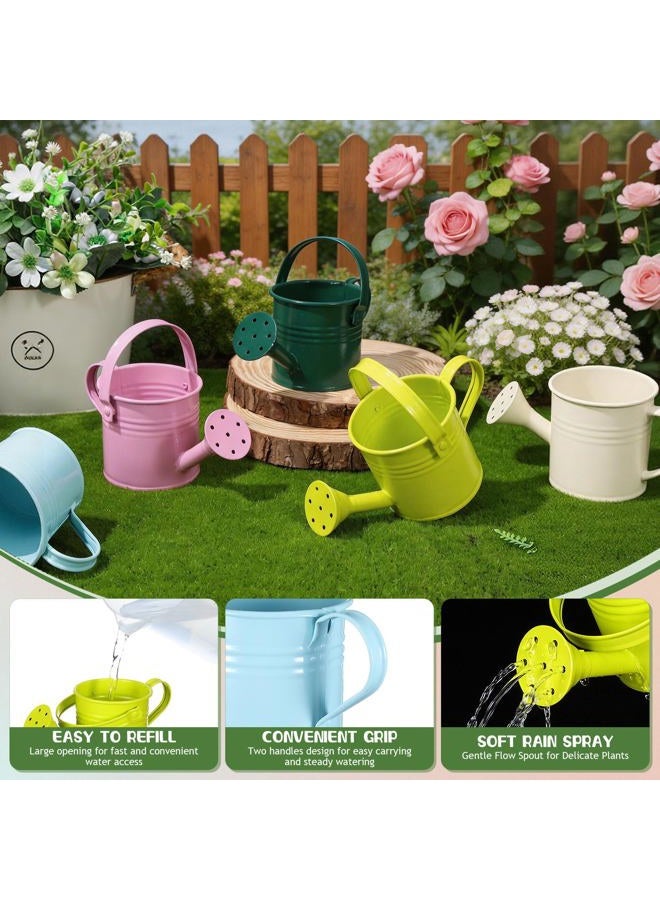 DOITOOL Metal Watering Cans, 5Pcs Kids Gardening Water Pots, Iron Watering Can Garden Watering Bucket for Gardening Plants Flower (Mixed Style) - Image 4