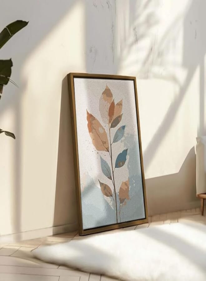 Boho Abstract colored Leaf Printed Framed Wall Art 60x40 