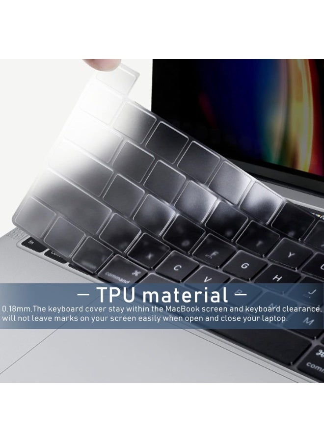Keyboard Cover Compatible with MacBook Pro 13 inch M2 A2338 2023 2022 2021 2020 M2 M1 A2338 A2289 A2251 & MacBook Pro 16 inch A2141 2020 2019 Touch Bar & Touch ID Keyboard Protector Skin Cover, Clear