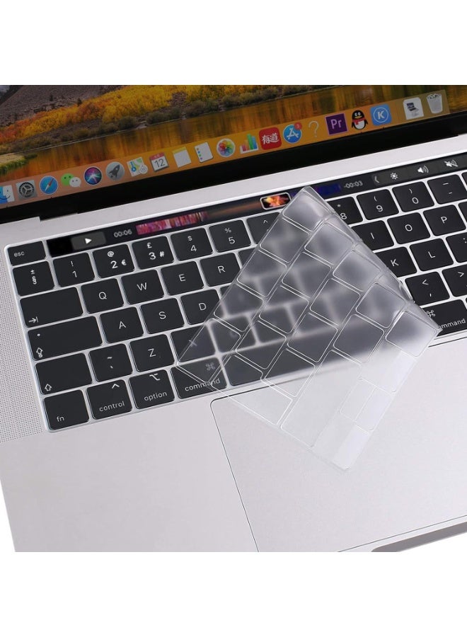 Keyboard Cover Compatible with MacBook Pro 13 inch M2 A2338 2023 2022 2021 2020 M2 M1 A2338 A2289 A2251 & MacBook Pro 16 inch A2141 2020 2019 Touch Bar & Touch ID Keyboard Protector Skin Cover, Clear - Image 3